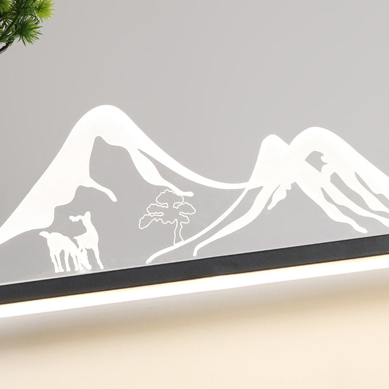 Mountain Scenery Waterproof LED Contemporary Exterior Wall Fixtures with External Battery, Outdoor Wall Light, detail 6