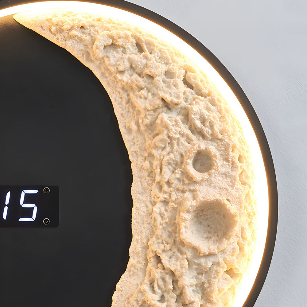 Moon LED Wall Light Wall Digital Clock Astronaut Decor 3 Color Wall Light, Hardwired Wall Sconce, detail 5