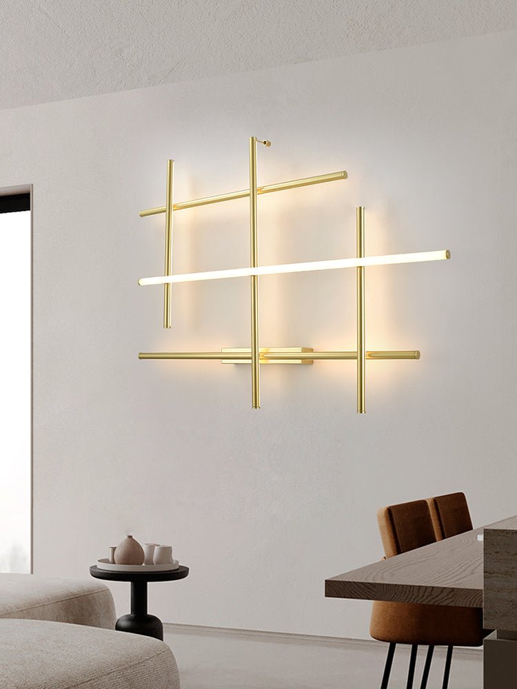 Geometric Linear Wall Light, Hardwired Wall Sconce, detail 4