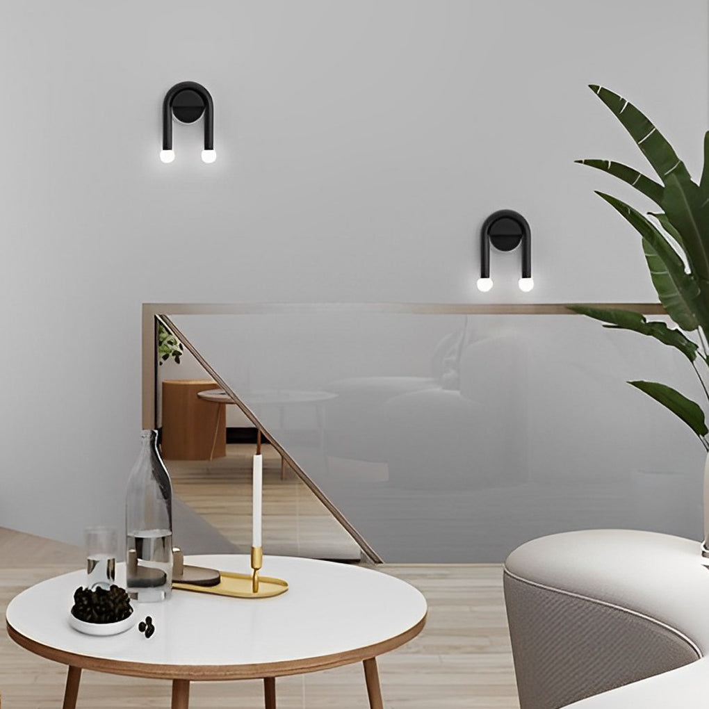 Creative 2 Lights Black Nordic Wall Light Decorative Wall Fixtures Lighting, Bedroom Wall Sconce, detail 6
