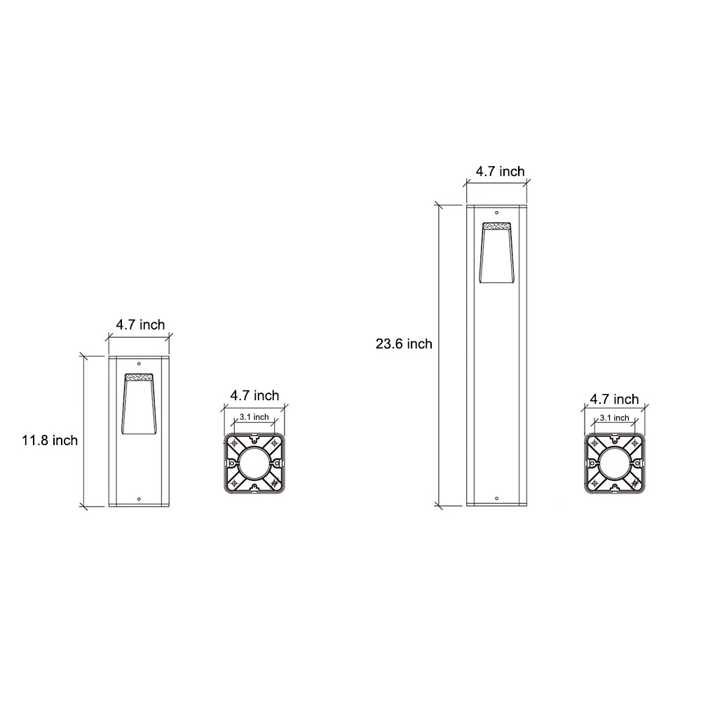 Exterior Waterproof LED Aluminum Black Contemporary Lawn Lamp Pathway Lights, Outdoor Wall Light, detail 5