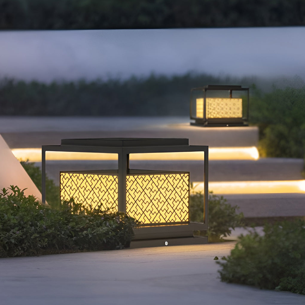 Square Waterproof Contemporary Solar Exterior Fence Post Lights Pillar Light, Outdoor Wall Light, detail 3