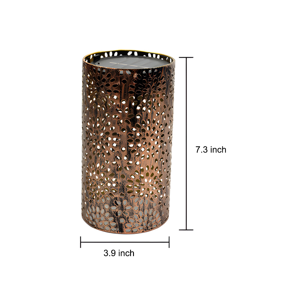 7.3-Inch H Metal Cut-Out Solar Exterior Lantern, Outdoor Wall Light, detail 5