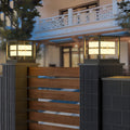 Square LED Waterproof Contemporary Solar Deck Post Lights Pillar Light Post Caps Lights, Outdoor Wall Light, Stainless Steel, 11"