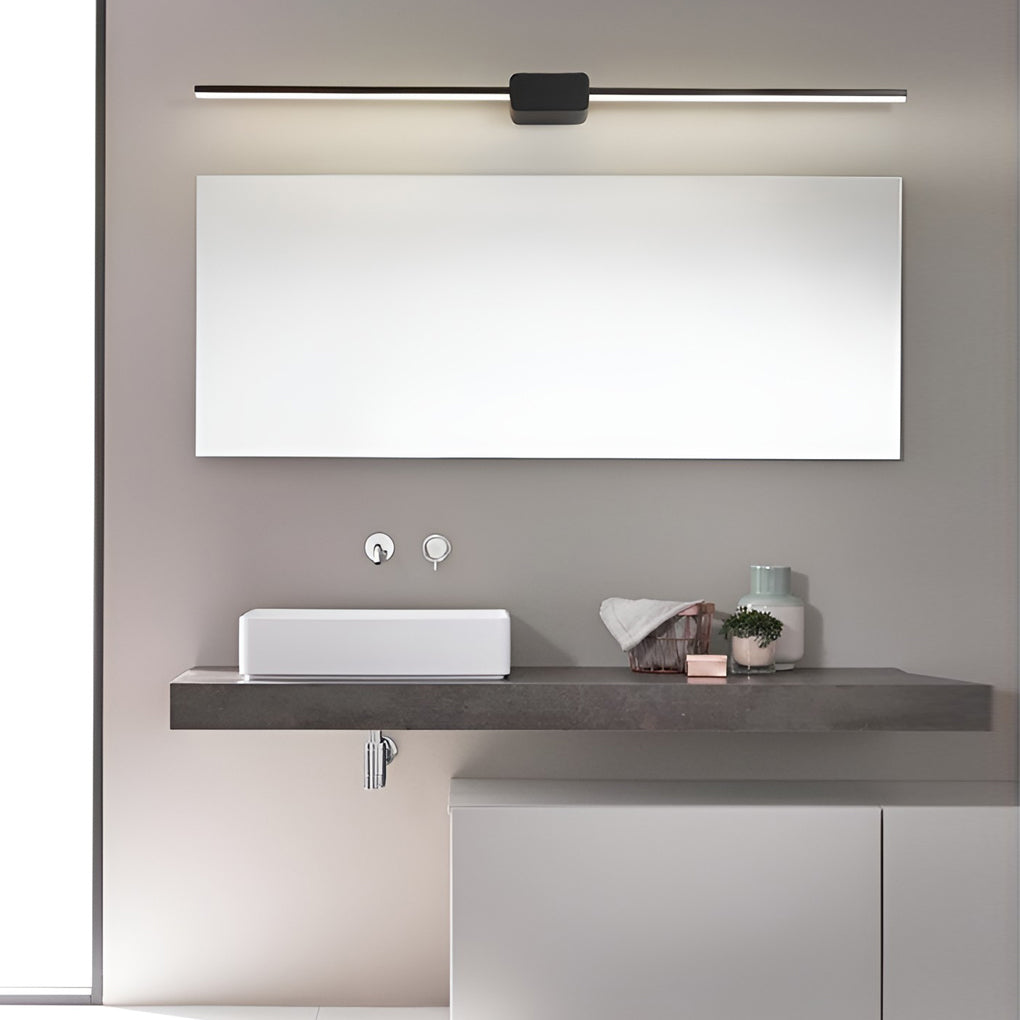 16''/24''/31'' Contemporary LED Linear Bathroom Vanity Fixture with Central Box Frame, Bathroom Vanity Light, Iron, 16"