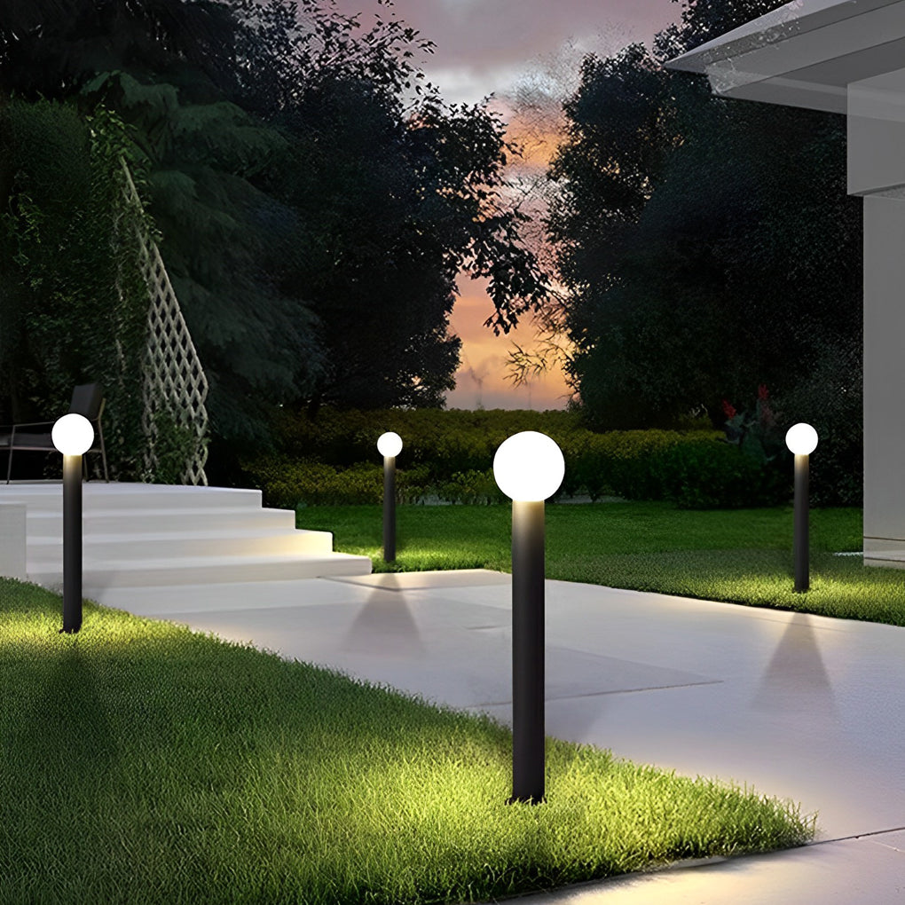 Circular Ball Waterproof LED Metal Black Contemporary Exterior Pathway Lights, Outdoor Wall Light, detail 4