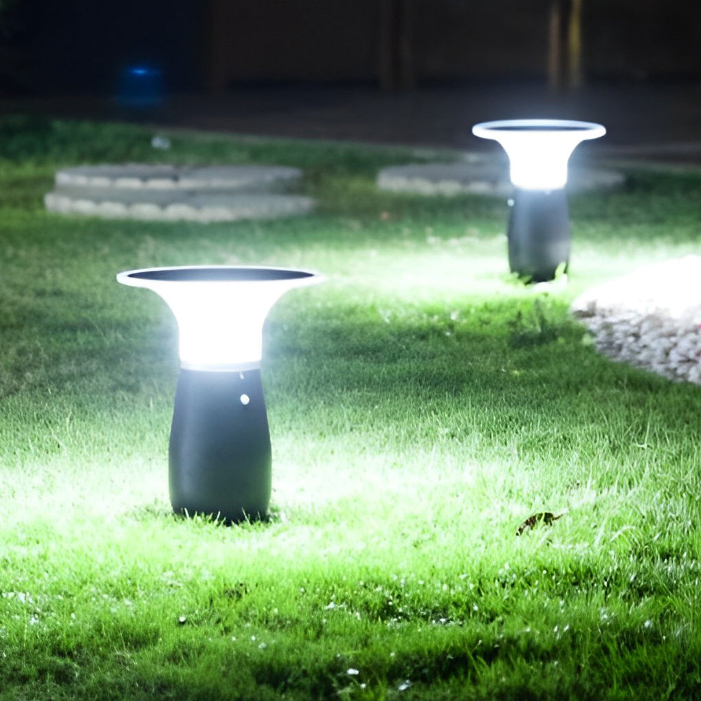 Mushroom Shaped Waterproof LED Black Contemporary Solar Post Lights Path Lights, Outdoor Wall Light, detail 4