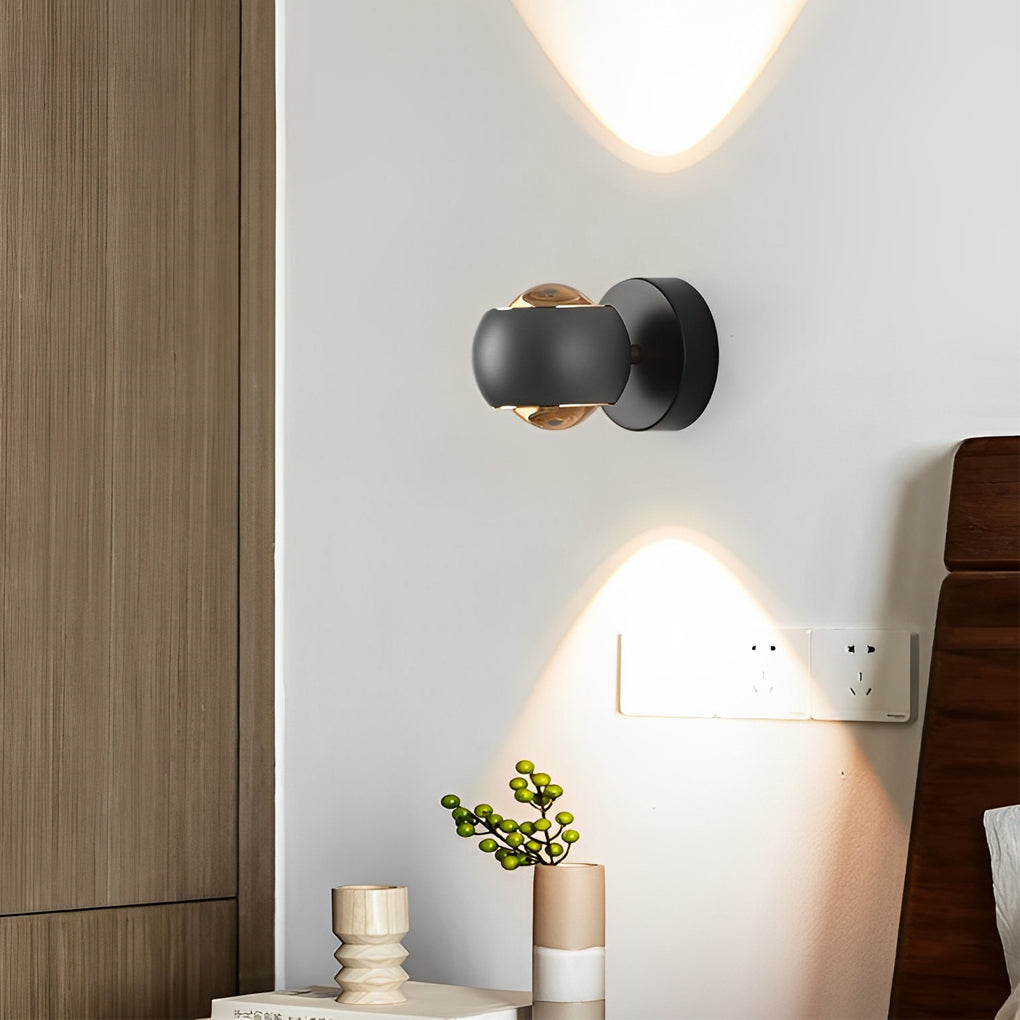 Creative Up and Down Light LED Contemporary Wall Light Wall Washer Lights, Bedroom Wall Sconce, Aluminum, Dia 4in