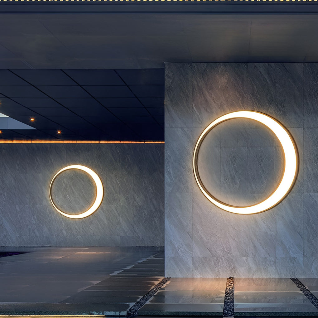 Circular Moon Led Waterproof Ip65 Contemporary Exterior Wall Fixtures Wall Light, Outdoor Wall Light, detail 6
