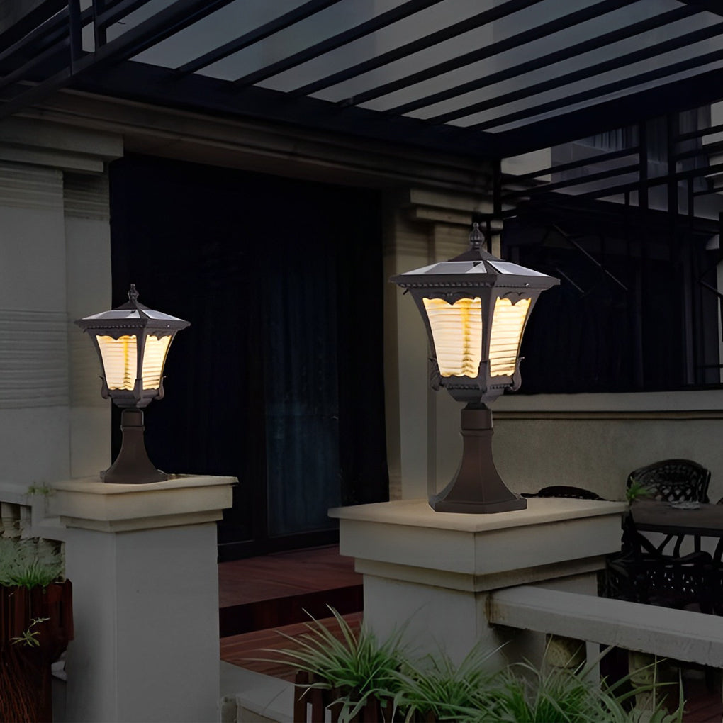 Glass Vintage Intelligent Light Control LED Waterproof Retro Solar Lawn Lamp, Outdoor Wall Light, detail 4