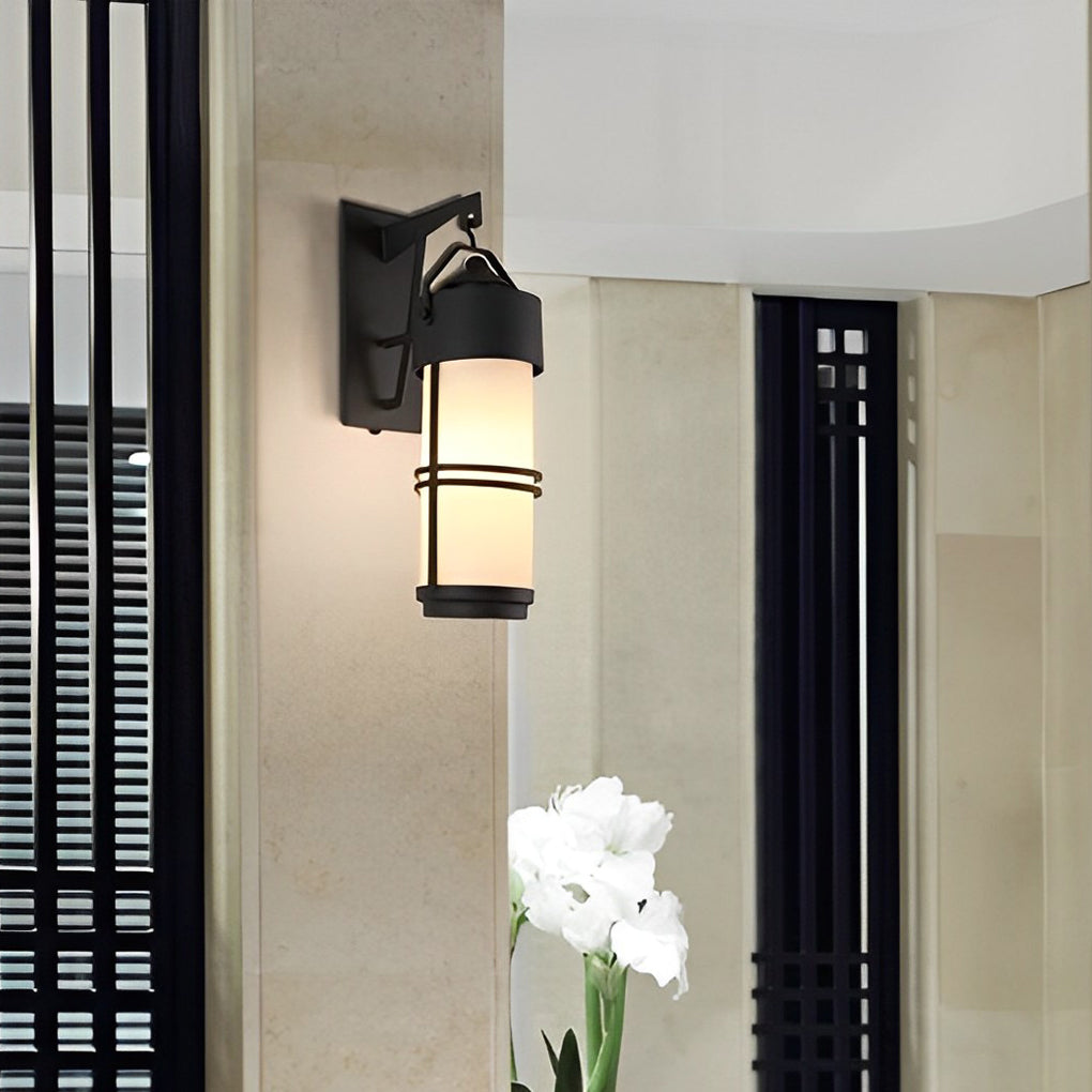 Country Retro Waterproof Black American-style Wall Light Exterior Lights, Wall Sconce, Iron, Dia 5in x H 15in