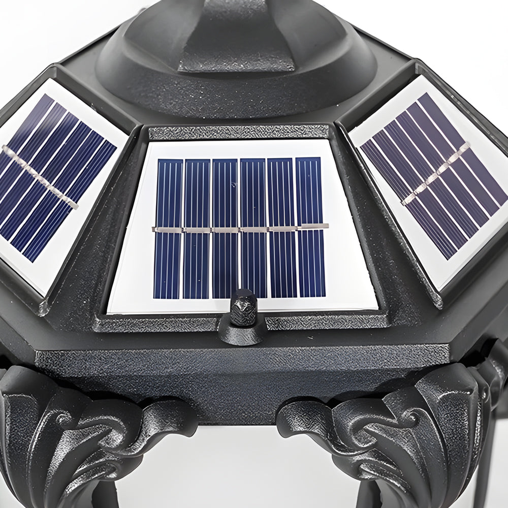 14.6-/17.7-inch H Black/Bronze Solar LED Exterior Pier-Mount Post Light, Outdoor Wall Light, detail 6