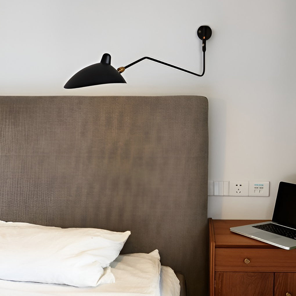 Creative Adjustable Iron Industrial Pivot Arm Wall Light, Bedroom Wall Sconce, detail 6