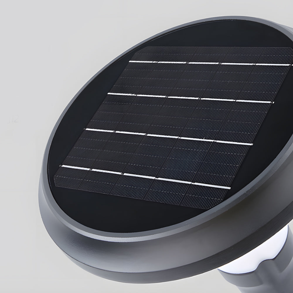 Modern Black Solar Lawn Bollard Light, Outdoor Wall Light, detail 5