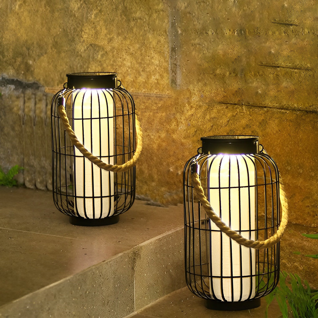 Timeless Iron Lantern Waterproof Intelligent Portable Solar Lawn Lamp, Outdoor Wall Light, detail 7
