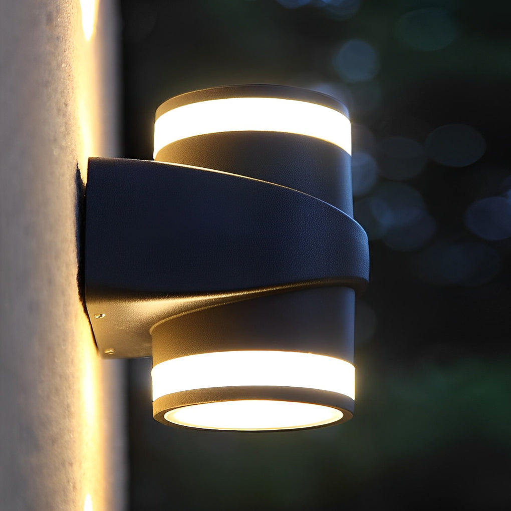 Circular Up and Dawn Light LED Waterproof Black Exterior Wall Washer Lights, Outdoor Wall Light, detail 8