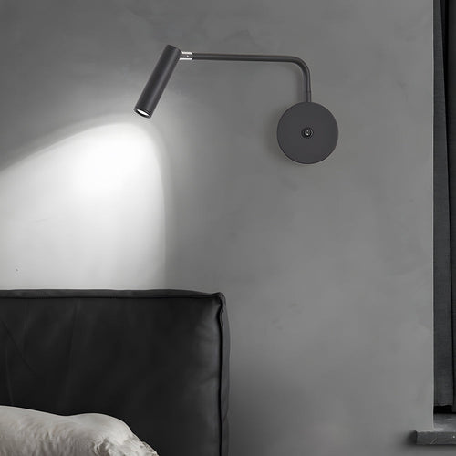 Black/White Tube LED Pivot Arm Wall Light Adjustable Wall-Mounted Spotlight Bedroom Sconce Lamp, Hardwired Wall Sconce, detail 2