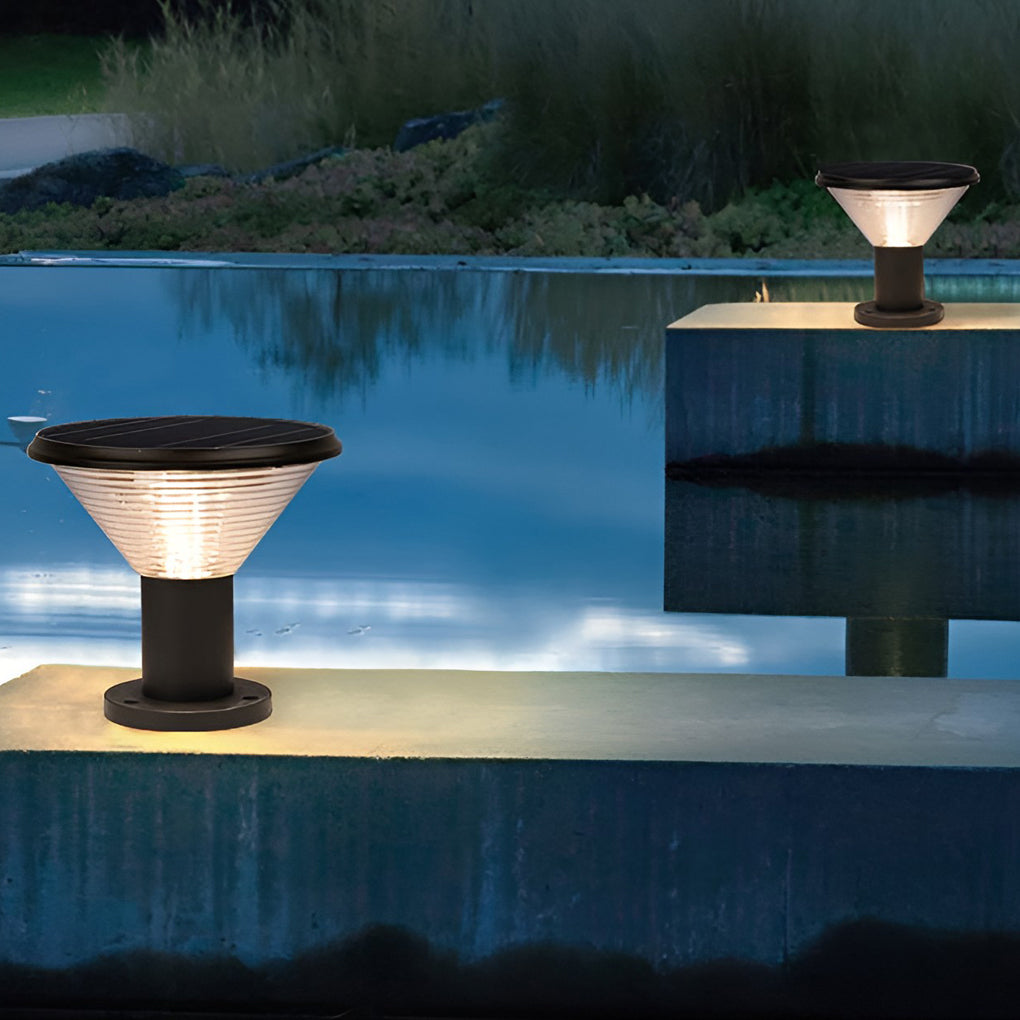 Rechargeable Circular Waterproof Intelligent Light Control Solar Fence Post Lights, Outdoor Wall Light, detail 5