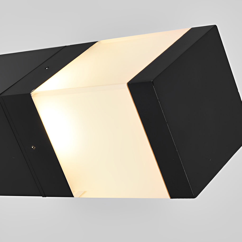 Square Waterproof LED Black Clean-Lined Contemporary Exterior Light Lawn Lamp, Outdoor Wall Light, detail 6