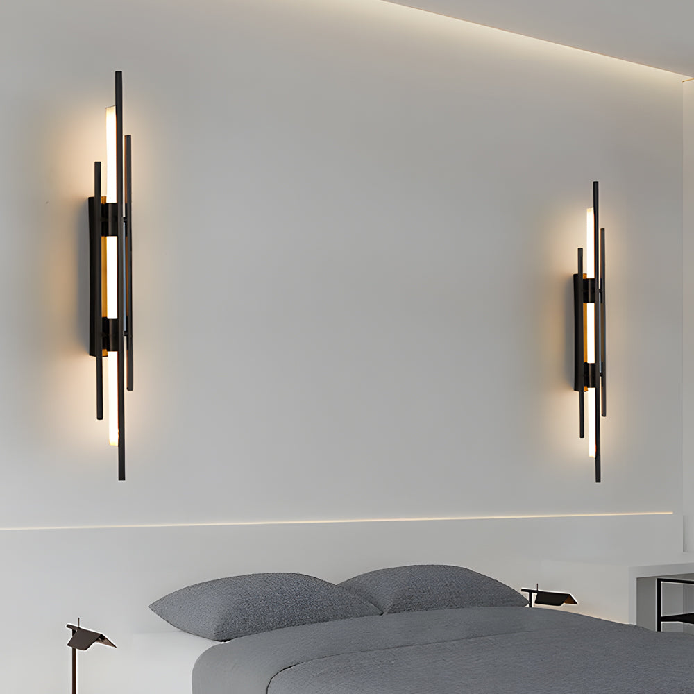 Long Strips Grille Iron Acrylic Clean Contemporary LED Wall Light, Hardwired Wall Sconce, detail 5