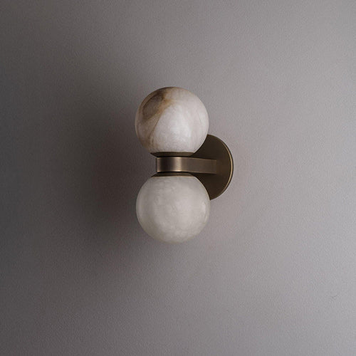 Alabaster Celestia Orb Wall Light, Hardwired Wall Sconce, Metal, Dia 12cm x H 21cm