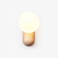 Travertine Pebble Wall Light, Hardwired Wall Sconce, Metal, L 7.5cm x W 5cm x H 15cm