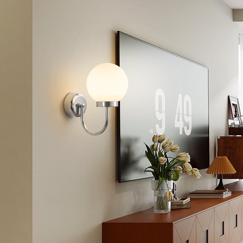 Clara Chrome Wall Light, Hardwired Wall Sconce, detail 3