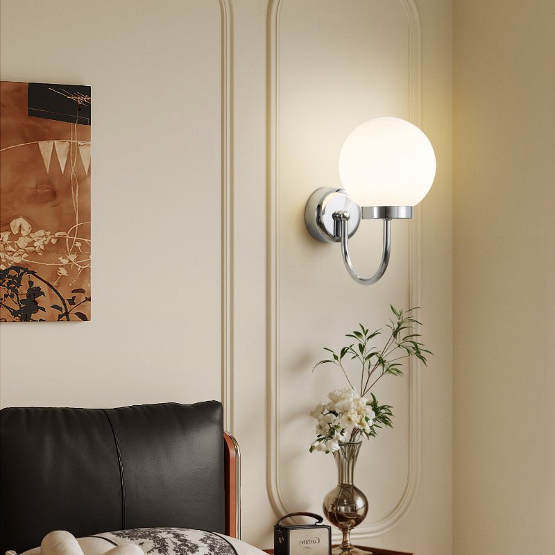 Clara Chrome Wall Light, Hardwired Wall Sconce, detail 5