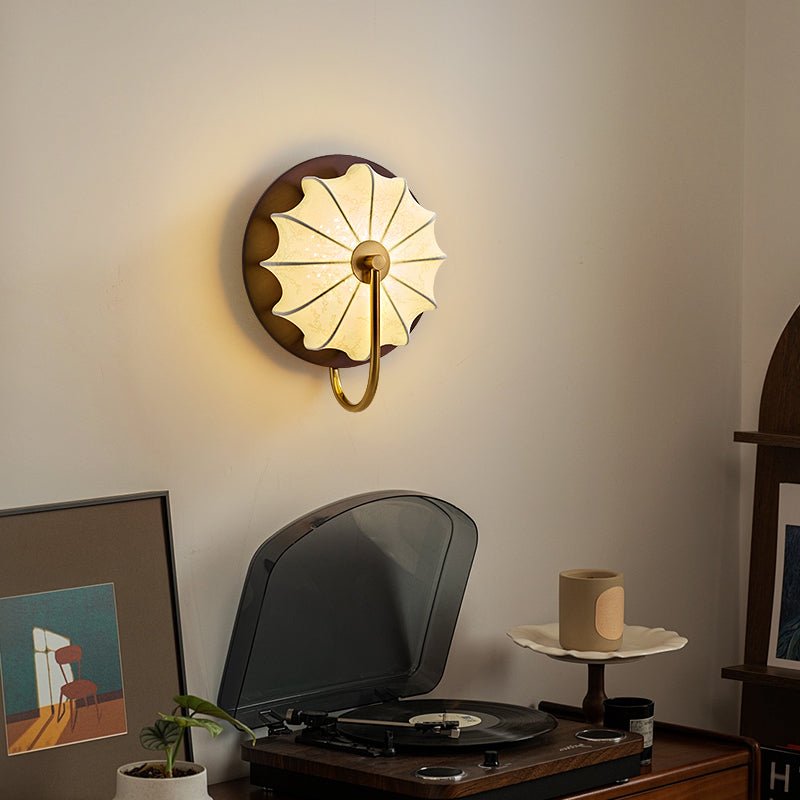 Elowen Fabric Wall Light, Hardwired Wall Sconce, detail 3