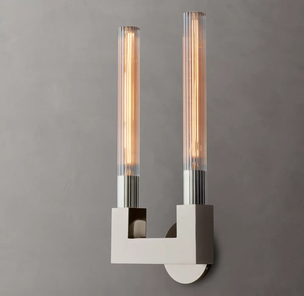 Cannele Double Wall Light, Bathroom Wall Sconce, detail 2