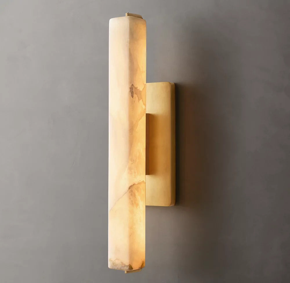 Audubon Alabaster Single Wall Light, Hardwired Wall Sconce, detail 6