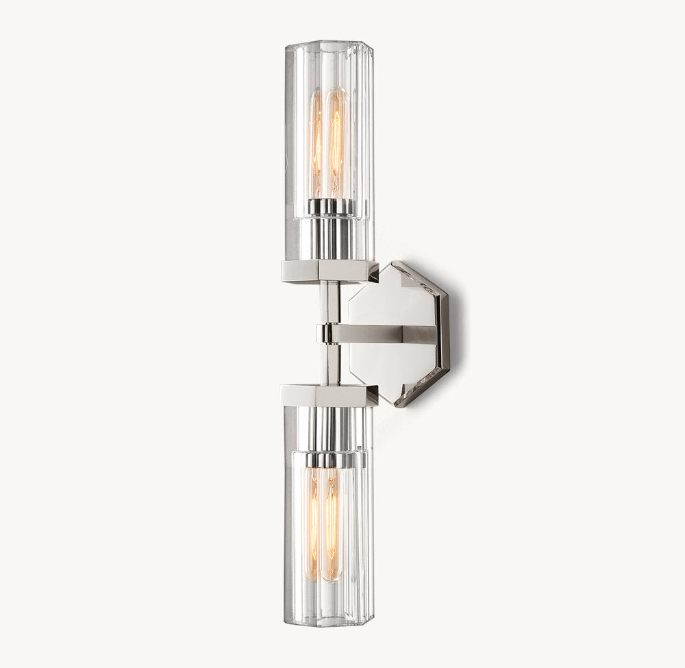 Lambeth Hexagonal Linear Wall Light, Bathroom Wall Sconce, detail 15