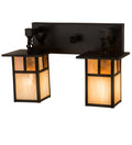 2-Light 11.00" Craftsman Brown Wall Sconce front view