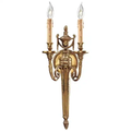 Metropolitan Stained Gold 8 Inch Wide 2 Light Wall Light, Bedroom Wall Sconce, 20.25" H x 8" W