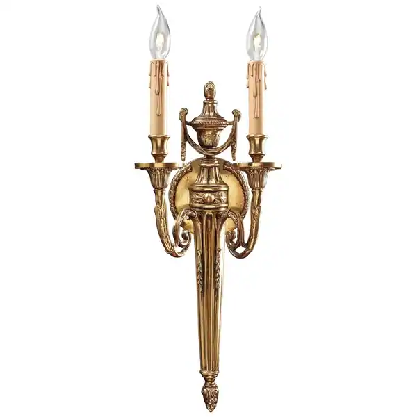 Metropolitan Stained Gold 8 Inch Wide 2 Light Wall Light, Bedroom Wall Sconce, 20.25" H x 8" W
