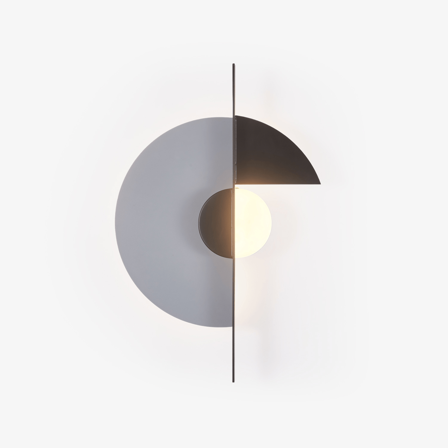 Geometric Eclipse Wall Light, Hardwired Wall Sconce, Metal, Dia 30cm x H 45cm