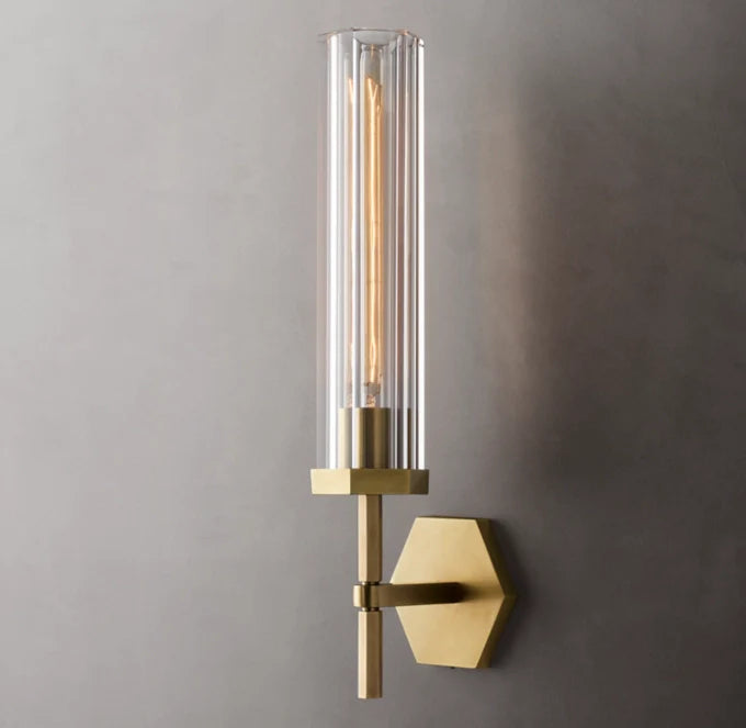 Lambeth Hexagonal Grand Wall Light, Bathroom Wall Sconce, detail 14