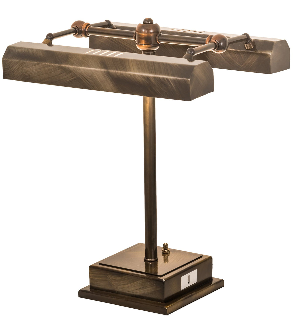 2-Light 16.00" Antique Brass Outdoor Wall Sconce front view