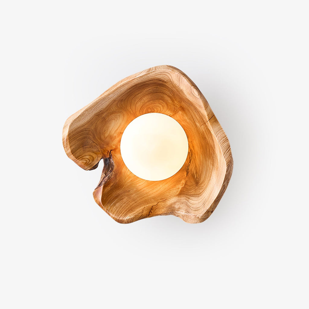 Lunawood Halo Wall Light, Hardwired Wall Sconce, Dia 23cm x H 23cm