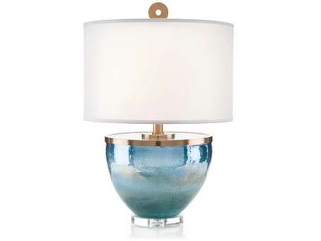 ISLAMORADA BLUE GLASS Table Light, Bedside Table Lamp, 22" X 22" X 14"