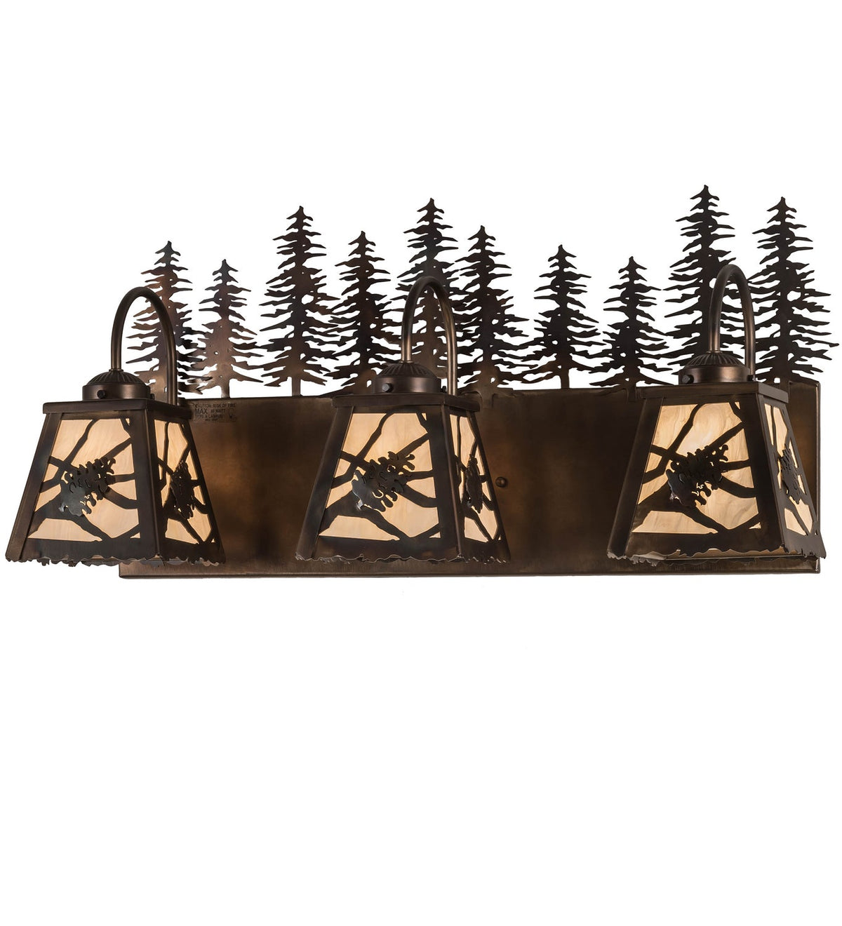 3-Light 13.00" Dark Burnished Antique Copper Wall Sconce front view