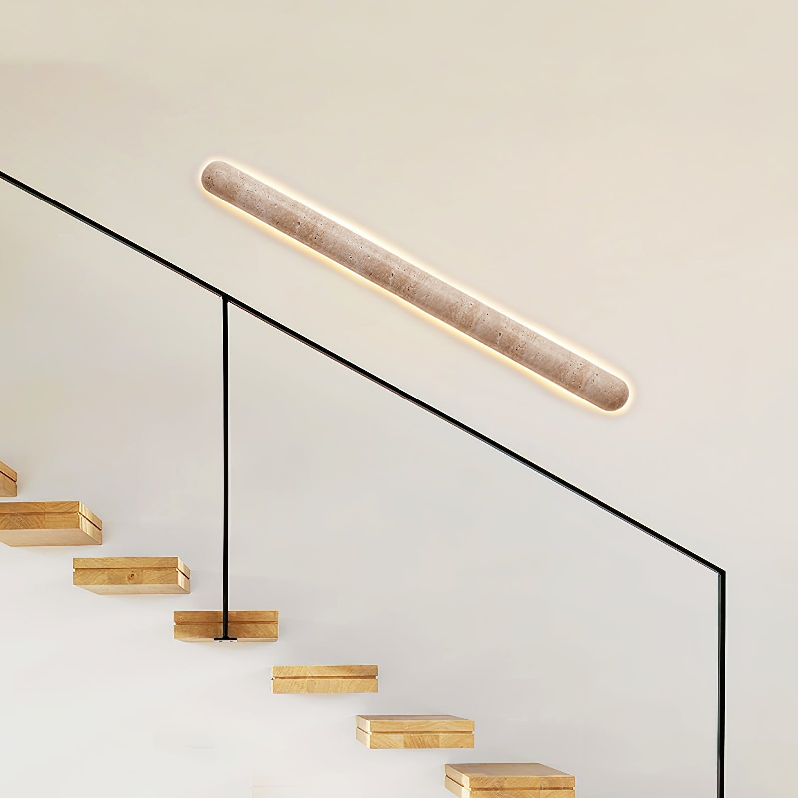 Liora Travertine Wall Light, Hardwired Wall Sconce, detail 5