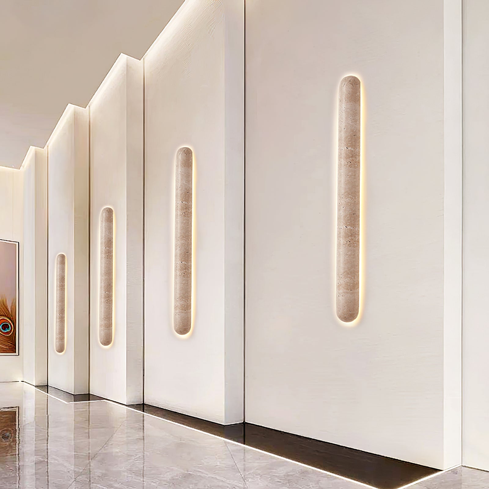 Liora Travertine Wall Light, Hardwired Wall Sconce, detail 16
