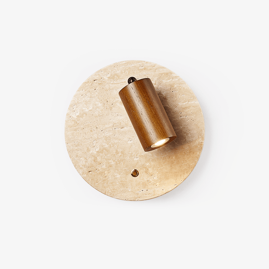 Travertine Spot Wall Light, Hardwired Wall Sconce, detail 2