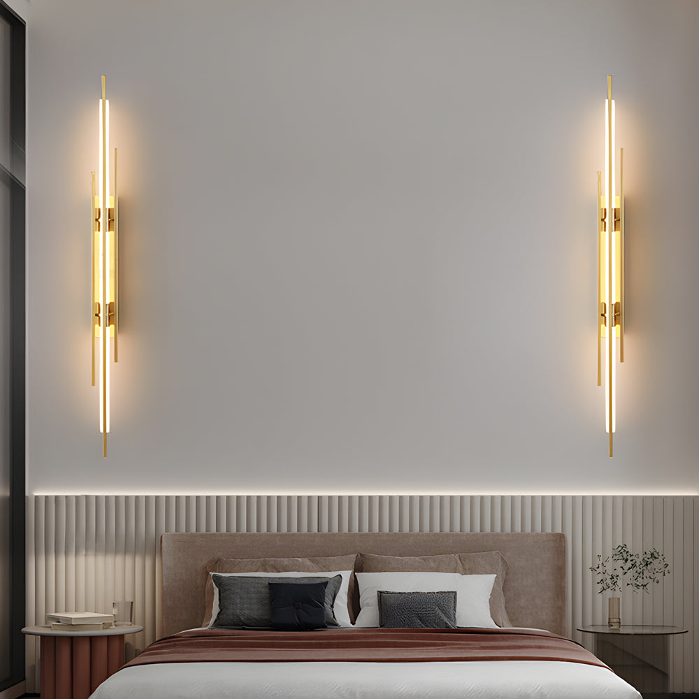 Long Strips Grille Iron Acrylic Clean Contemporary LED Wall Light, Hardwired Wall Sconce, detail 3
