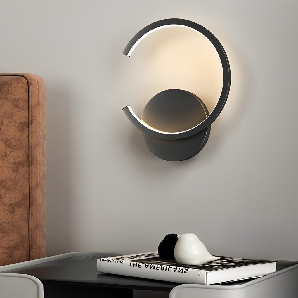 Creative Circular Stepless Dimming LED Nordic Wall Light Sconces Lighting, Bedroom Wall Sconce, detail 2