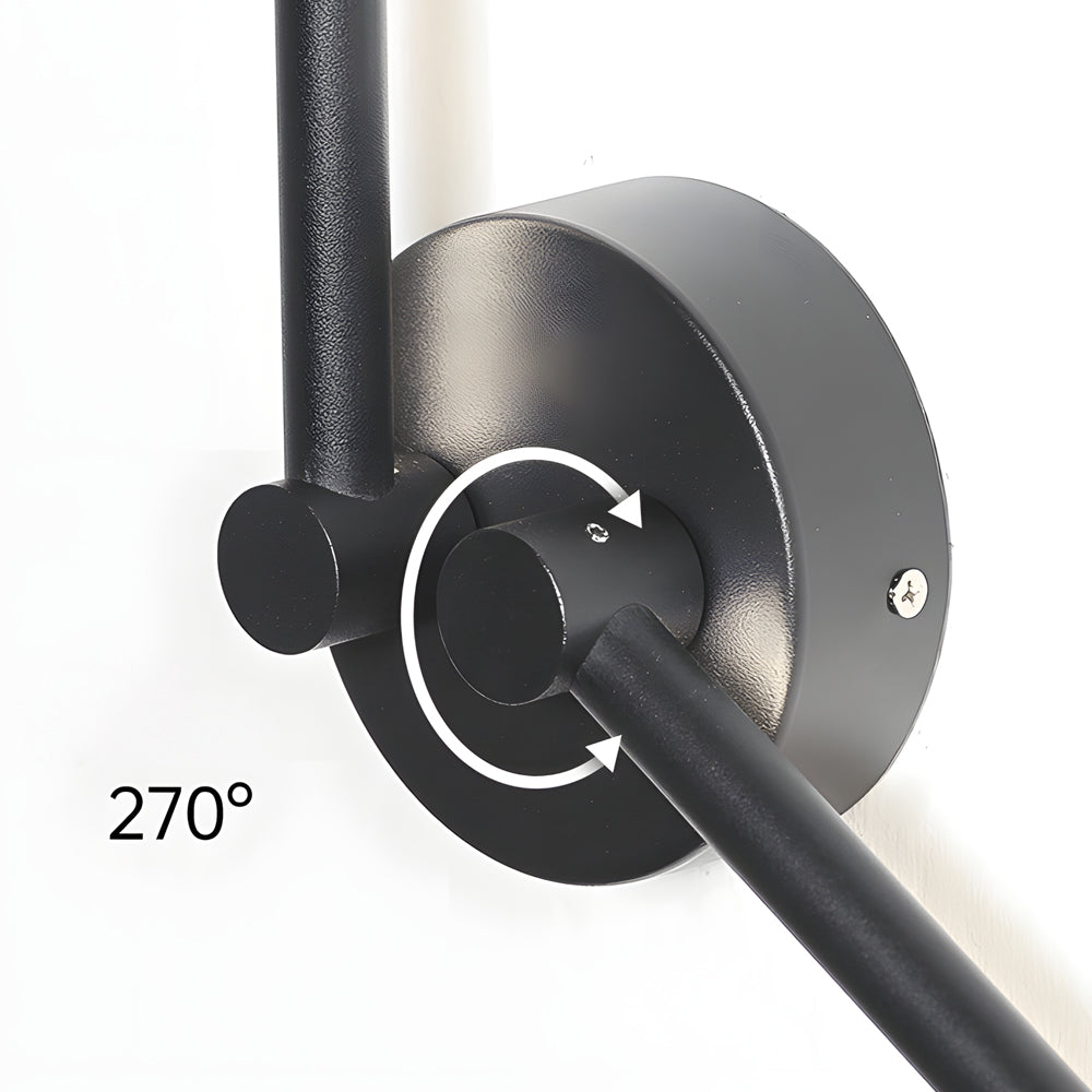1 PC Black Contemporary Rotatable Linear LED Wall Light Sconces, Hardwired Wall Sconce, detail 6