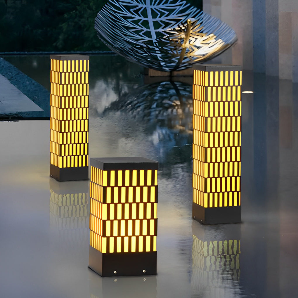 Retro Grid Designed Waterproof LED Black Contemporary Lawn Lamp Exterior Lighting, Outdoor Wall Light, detail 8