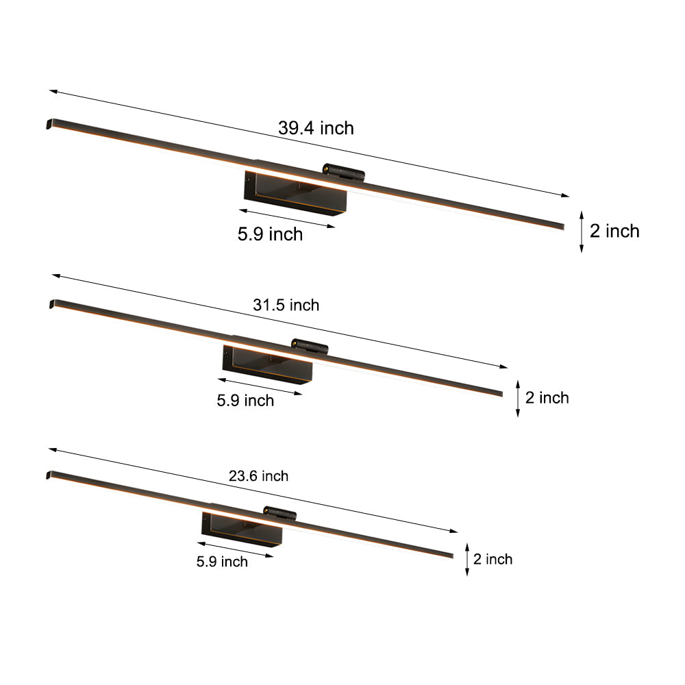 Contemporary Copper Adjustable LED Bathroom Vanity Fixture with Rotatable Rod and Linear Acrylic Shade, Bathroom Vanity Light, detail 6