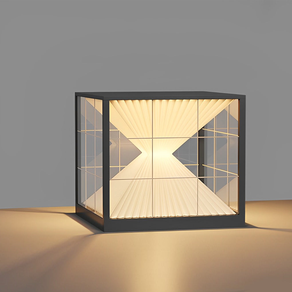 Square Creative Hourglass Shape LED Waterproof Solar Fence Post Lights, Outdoor Wall Light, detail 6